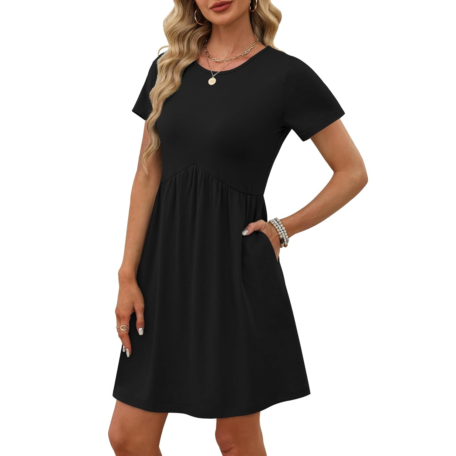 Casual Spring Empire Maternity Short Sleeve Dress For Women