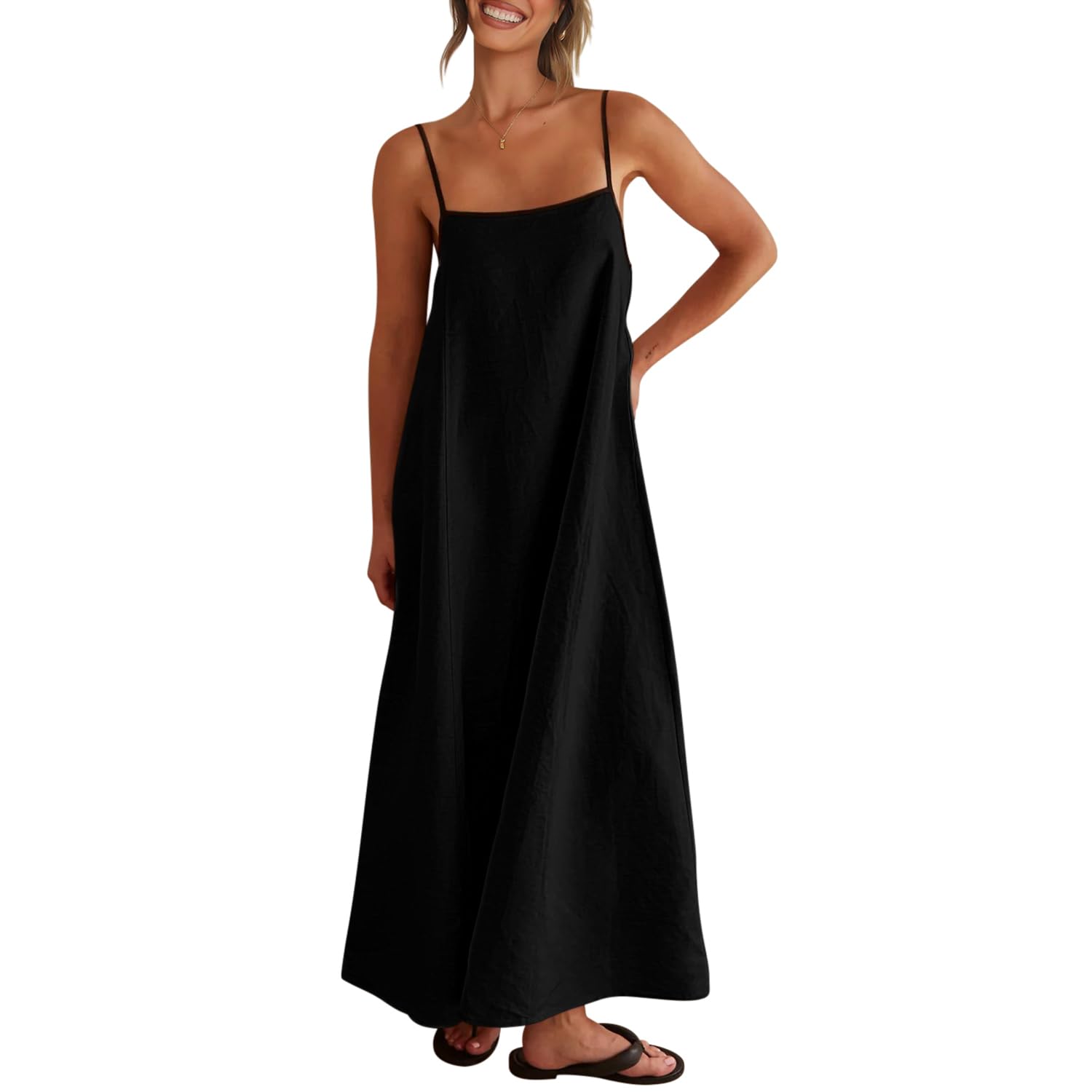 Solid Colored Contrast Spaghetti Strap Backless For Women