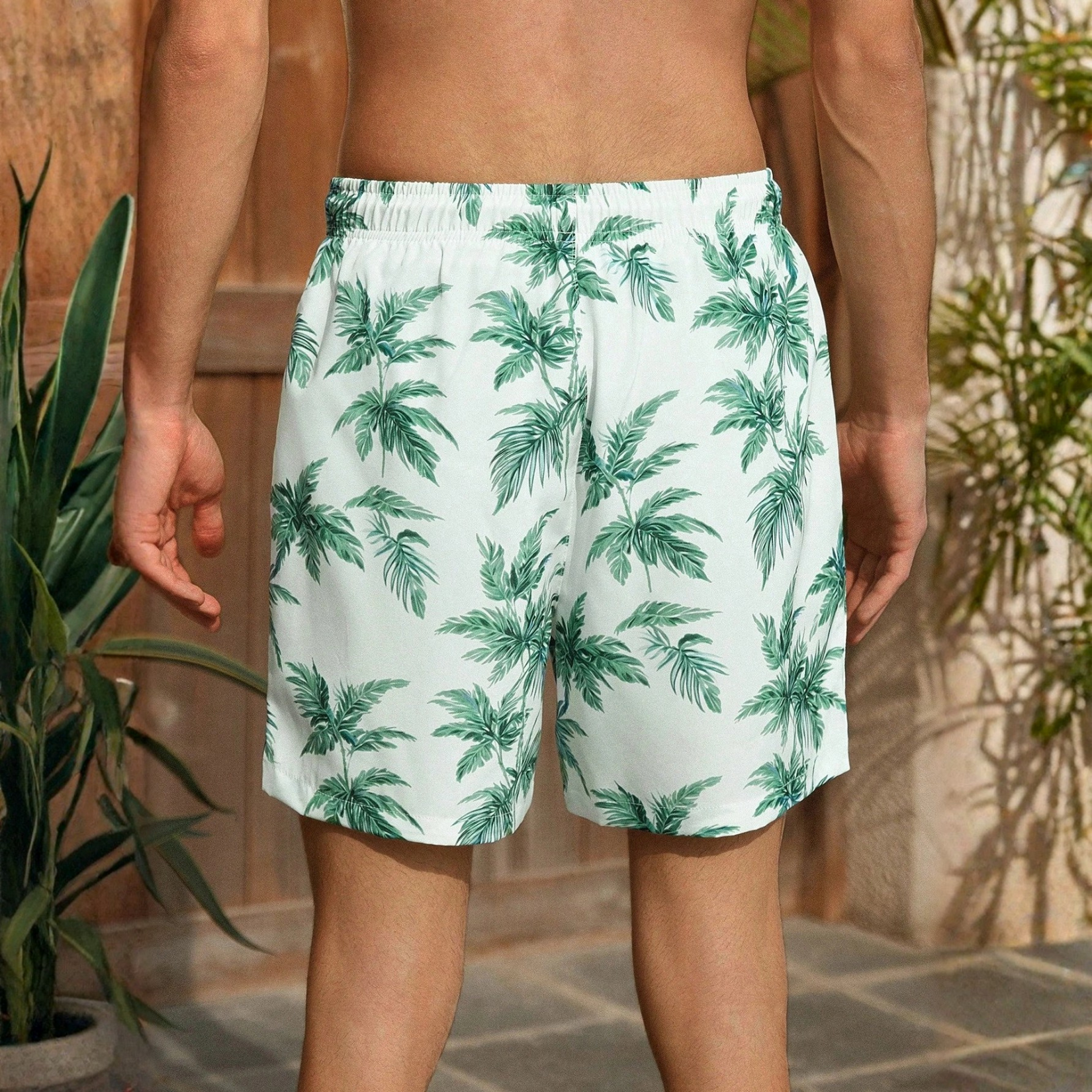 Floral Print Drawstring Beach Shorts For Men And Women Matching Couples