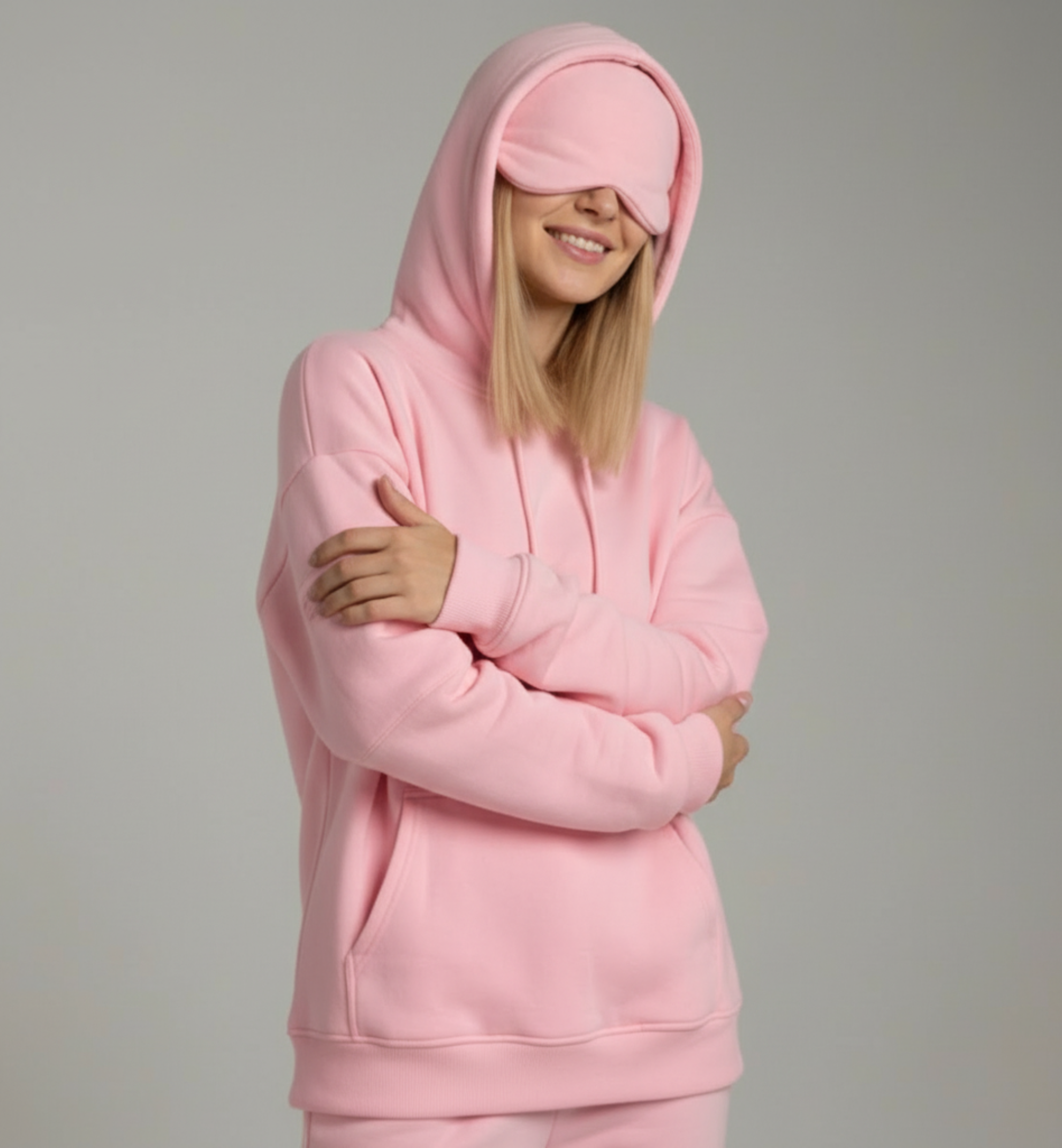 Lightweight Travel Hoodie With Integrated Sleeping Mask
