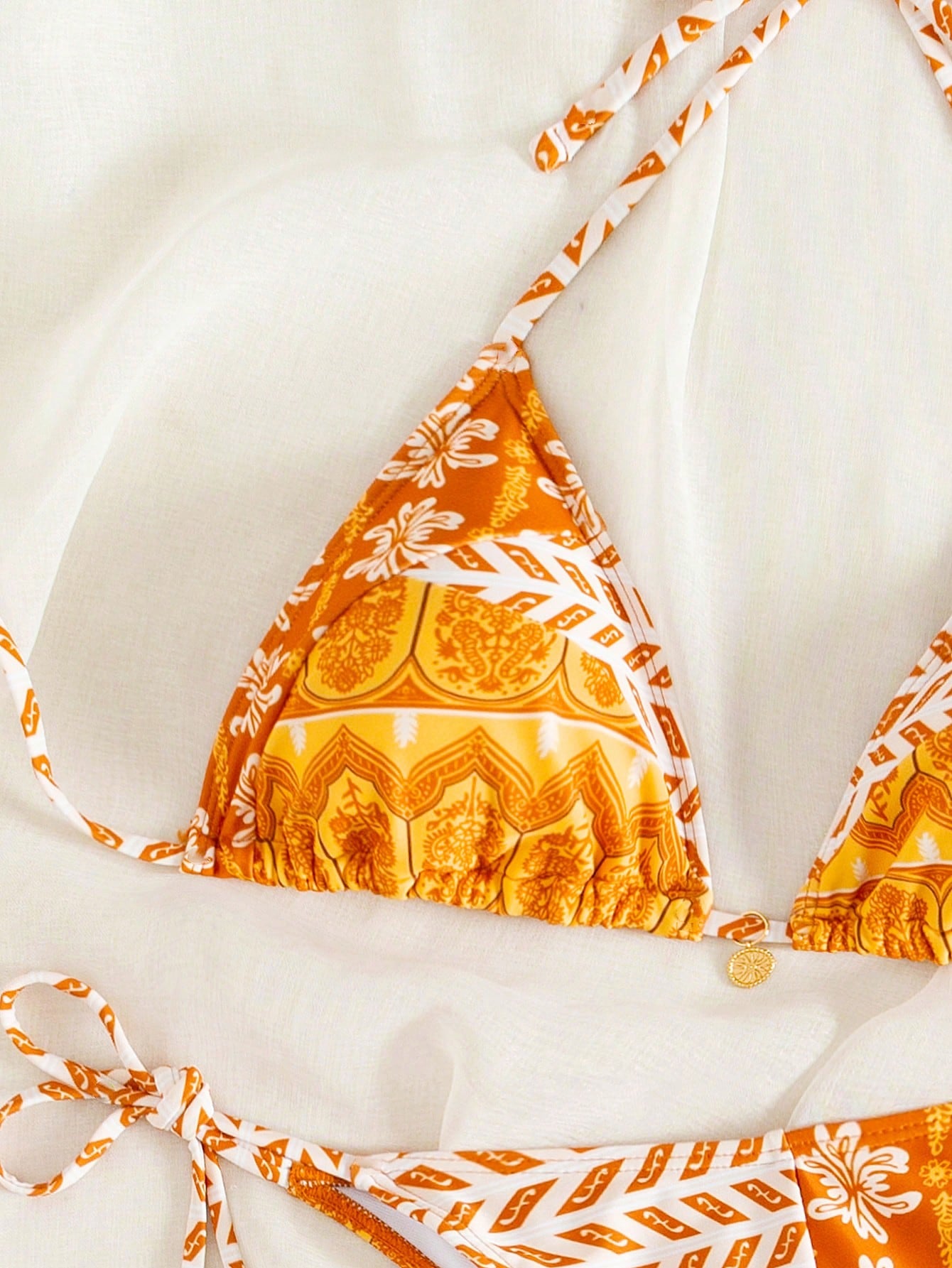 Paisley Print Tie Up Bikini Set