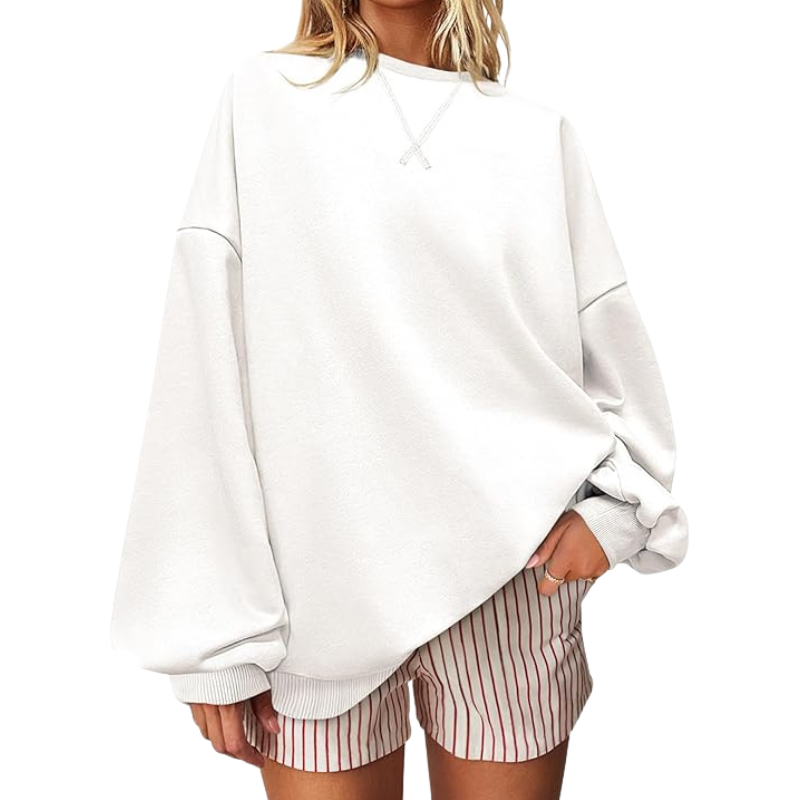 Women Oversized Striped Crewneck Sweatshirt Long Sleeve