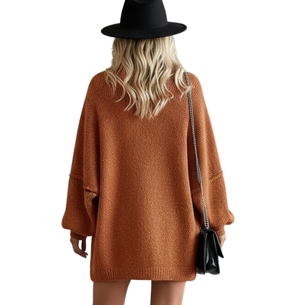 Oversized Open Front Lantern Sleeve Cardigan