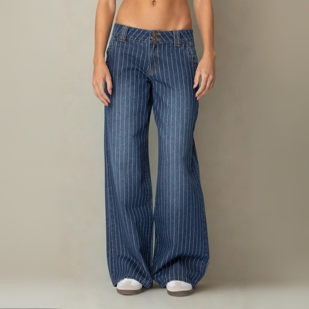 Low Rise Flared Jeans Stylish Stretch Denim with Retro Fit