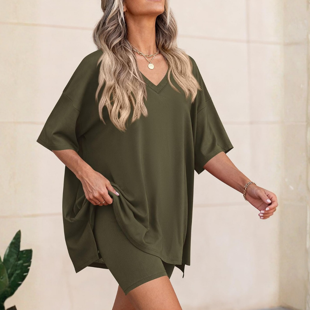 Summer Spring Oversized Lounge Two Piece Set