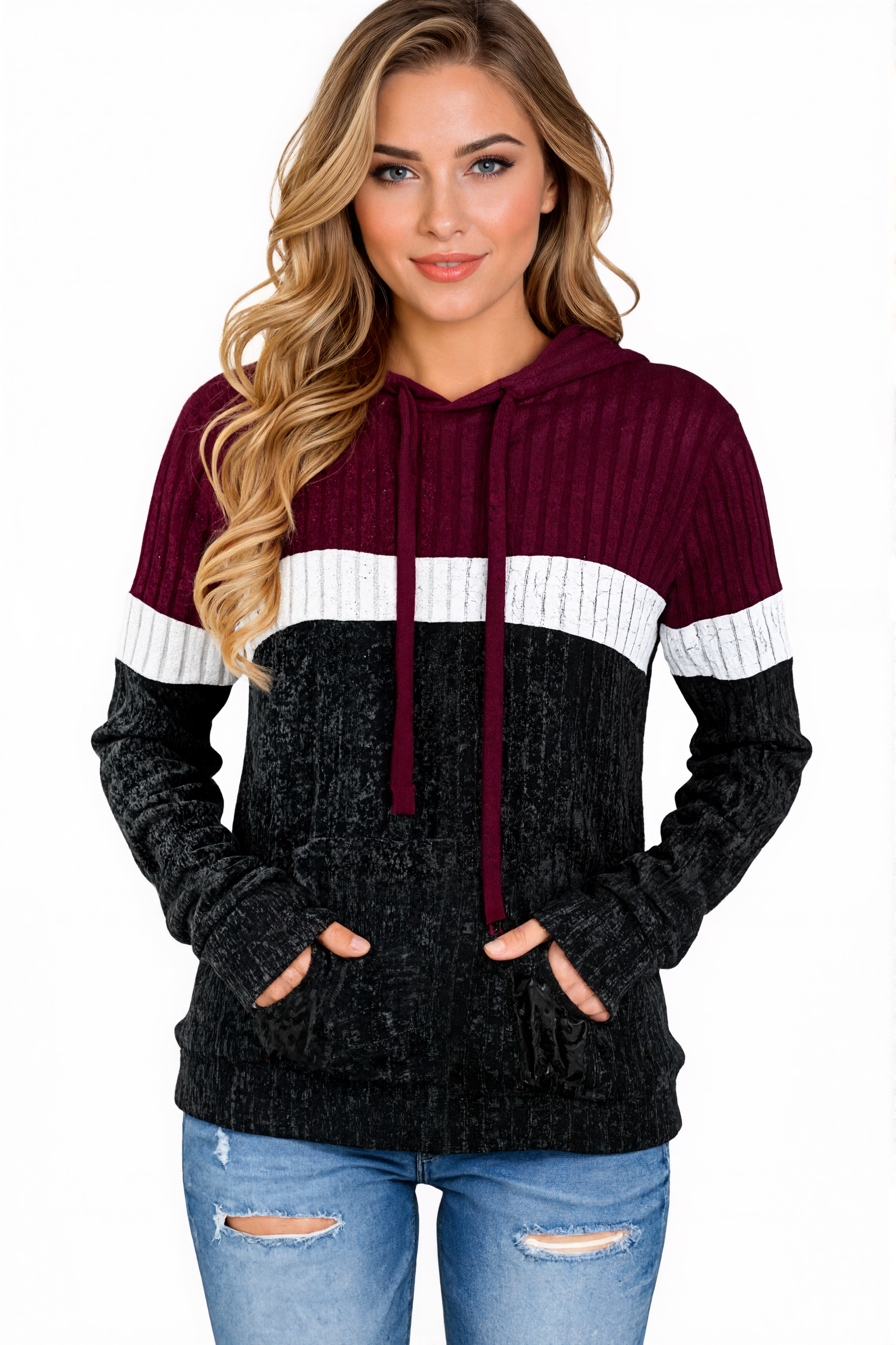 Casual Long Sleeve Pullover Hooded Sweater With Pocket