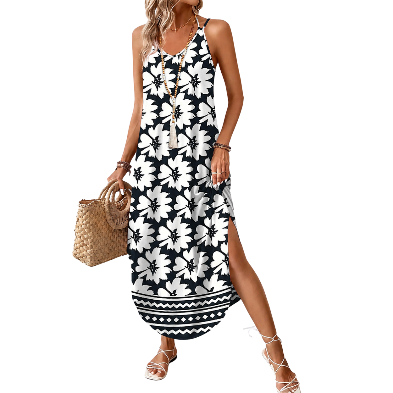 Casual Boho Halter Maxi Dress For Summer For Women