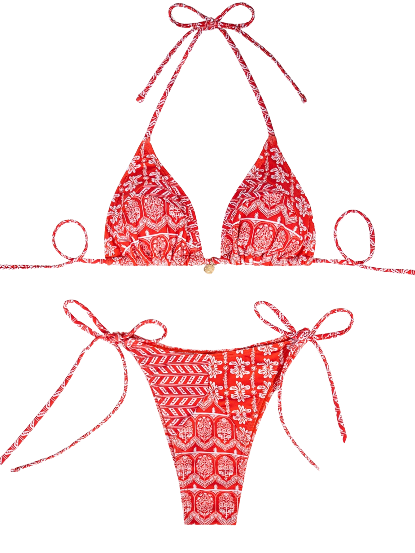 Paisley Print Tie Up Bikini Set