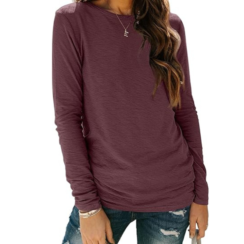 Women’s Plus Size Long Sleeve Crewneck Casual Basic Fall Spring Top