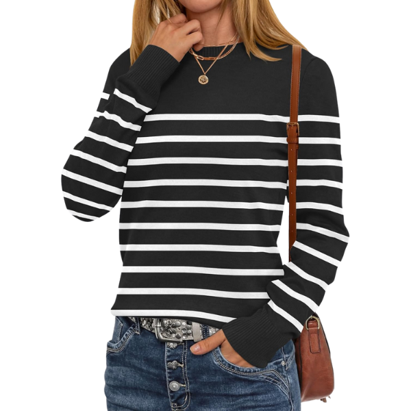 Women Long Sleeve Lightweight Crewneck Soft Basic Knit Loose Fit Pullover Top 2025 Fall Trendy Outfits