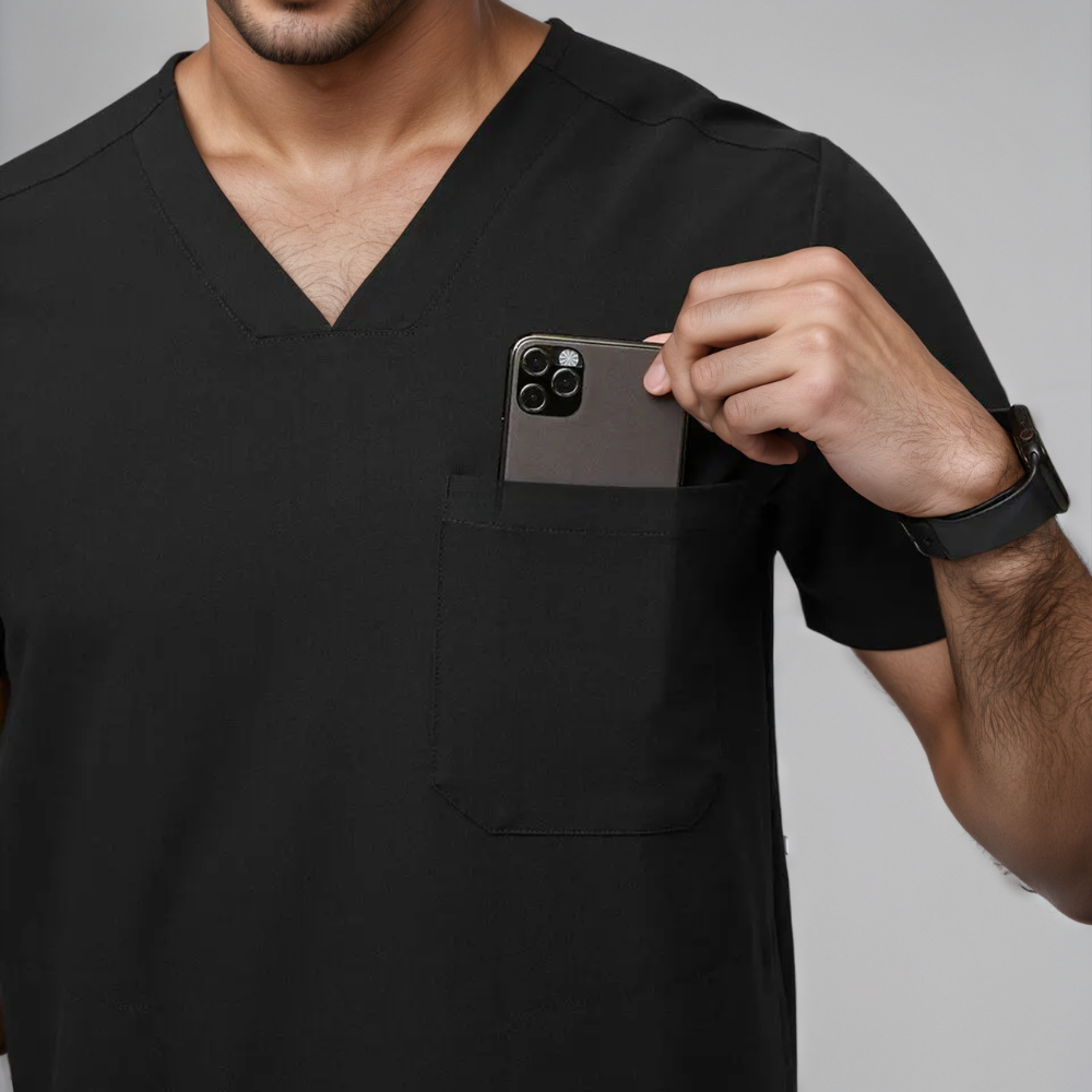 Chisec Three Pocket Scrub TopMen Three Pocket Scrub Top - Image 2