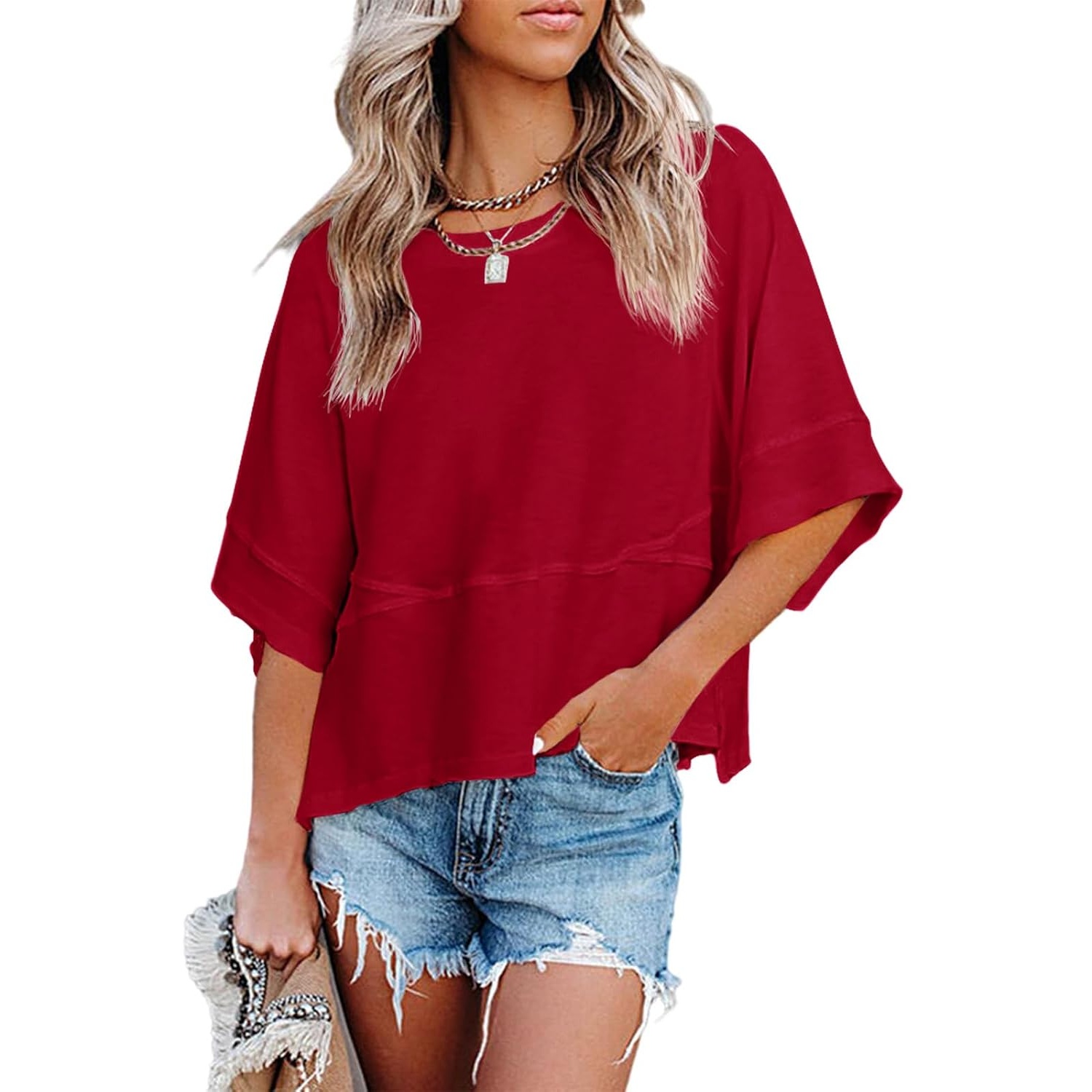Casual Loose Fit Summer Half Sleeve T Shirts For Women