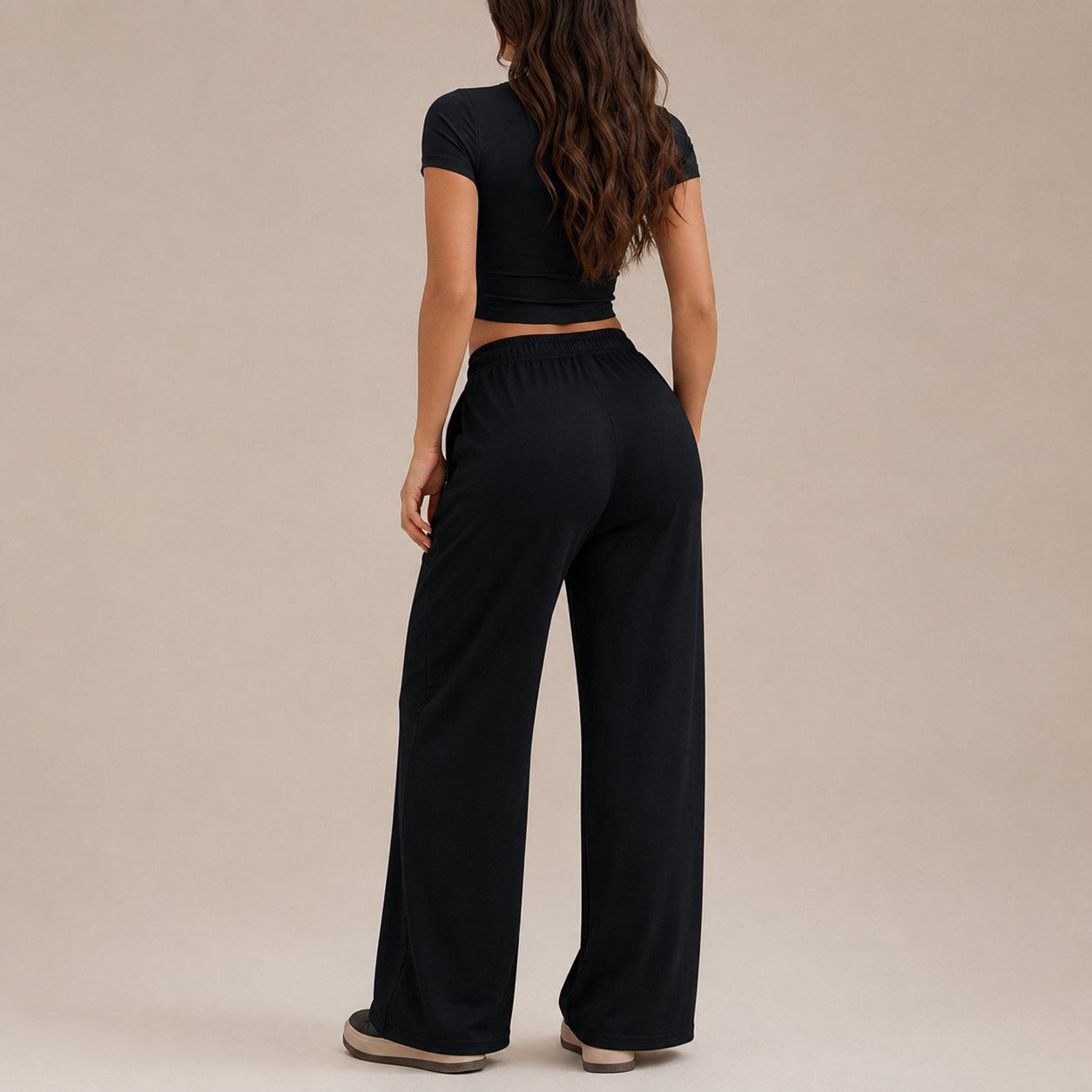 2 Piece Summer Lounge Set With Wide Length Pants For Women
