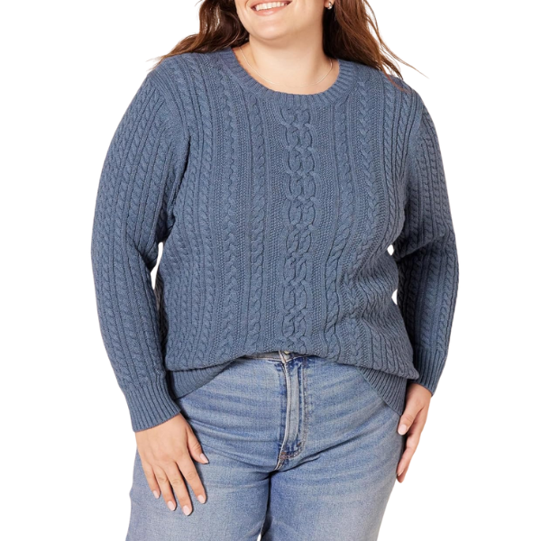 womens Fisherman Cable Crewneck Sweater