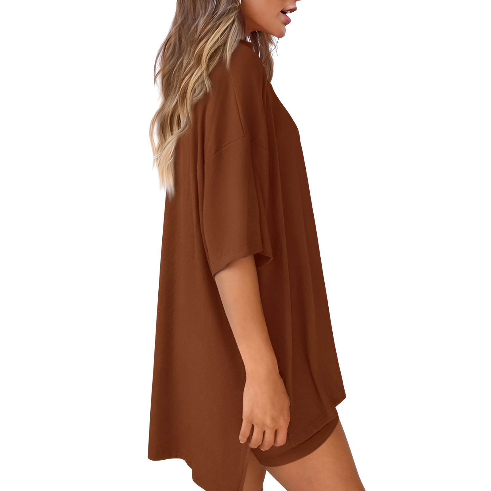 Two Piece Lounge Sets For Women With Oversized T Shirt And Biker Shorts