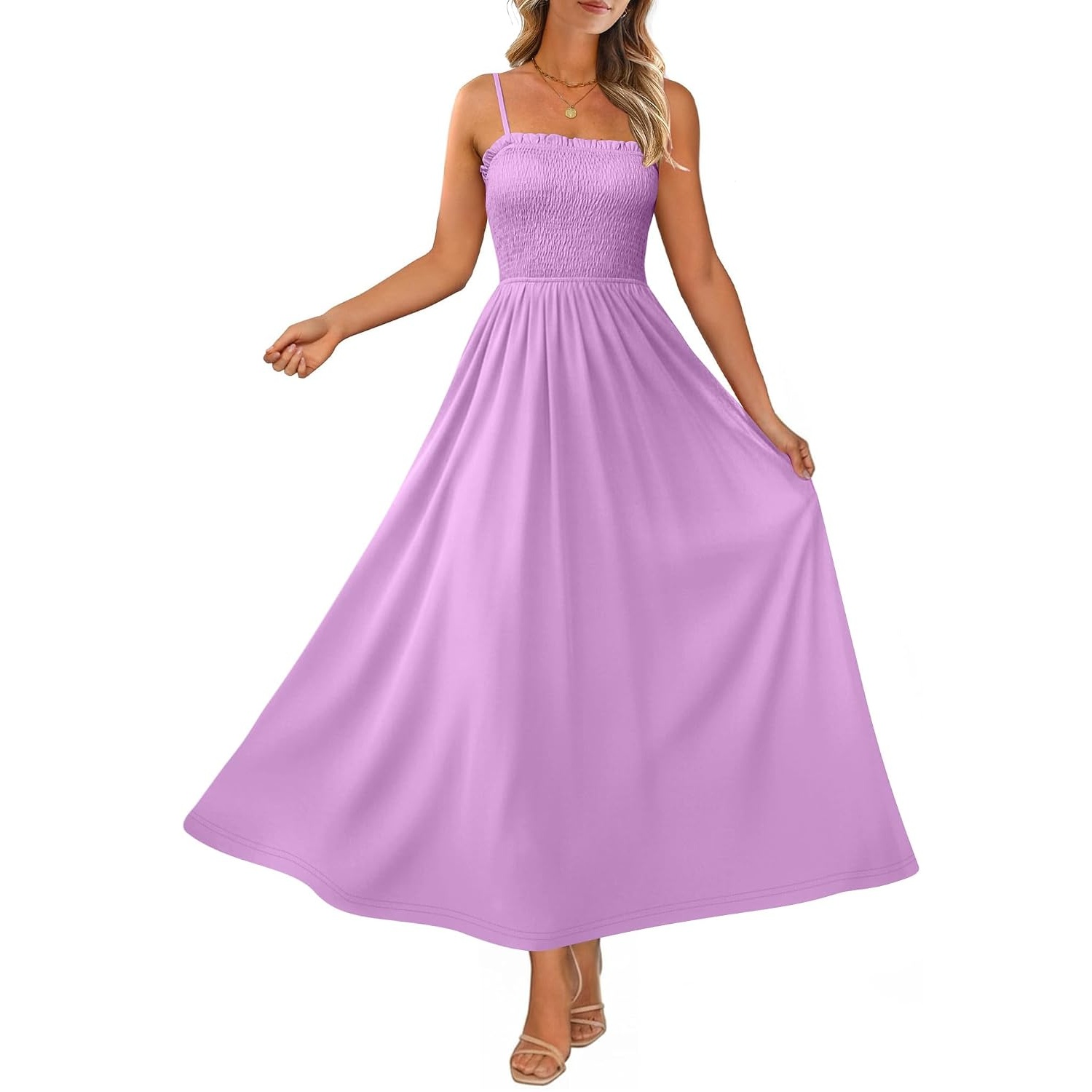 Spaghetti Strap Maxi Sundress With Pockets