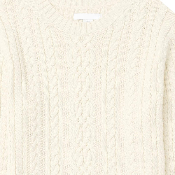 womens Fisherman Cable Crewneck Sweater