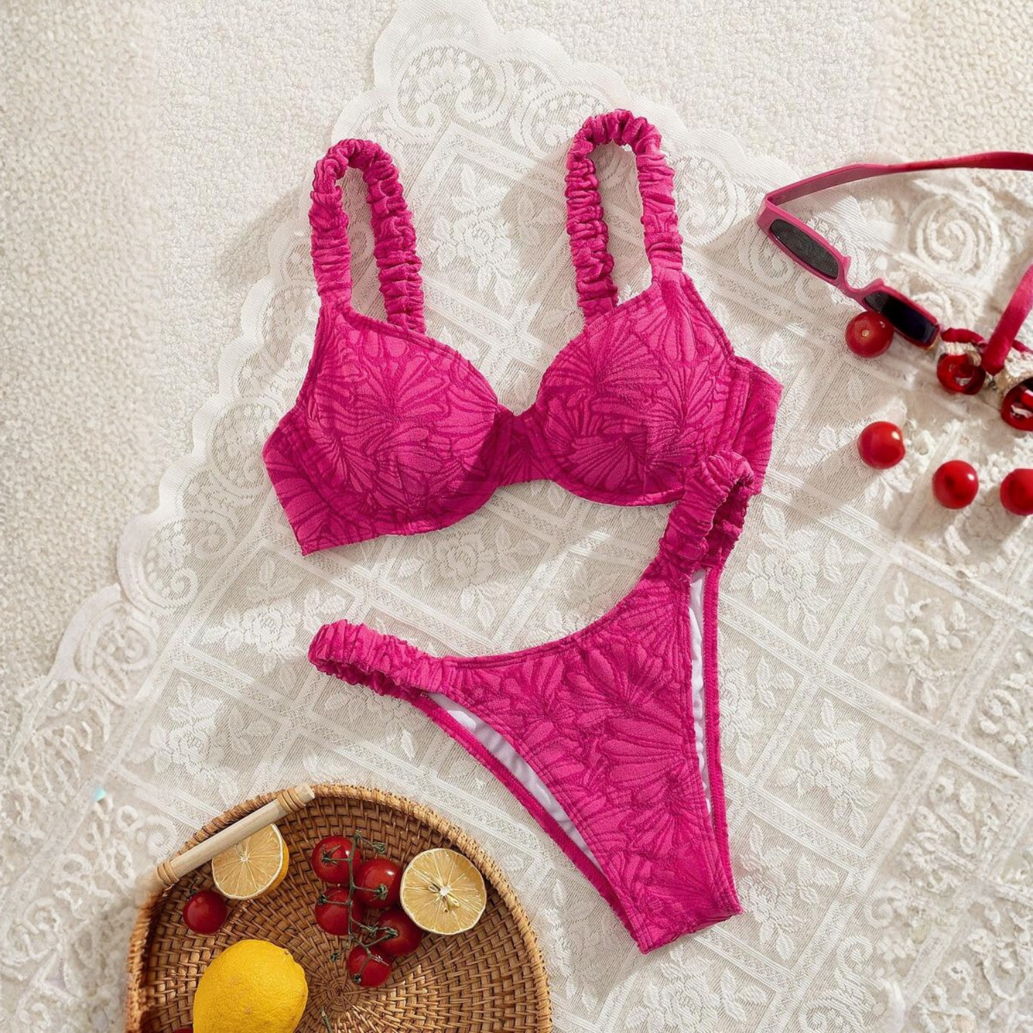 Striped Couple Swimwear For Men Beach Shorts And Women Swimsuit Set