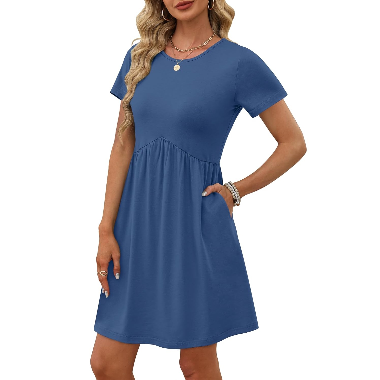 Casual Spring Empire Maternity Short Sleeve Dress For Women