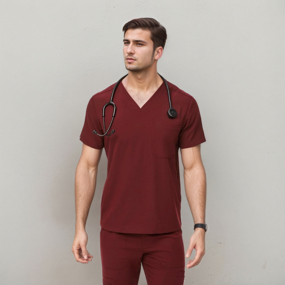 Men Three Pocket Scrub Top