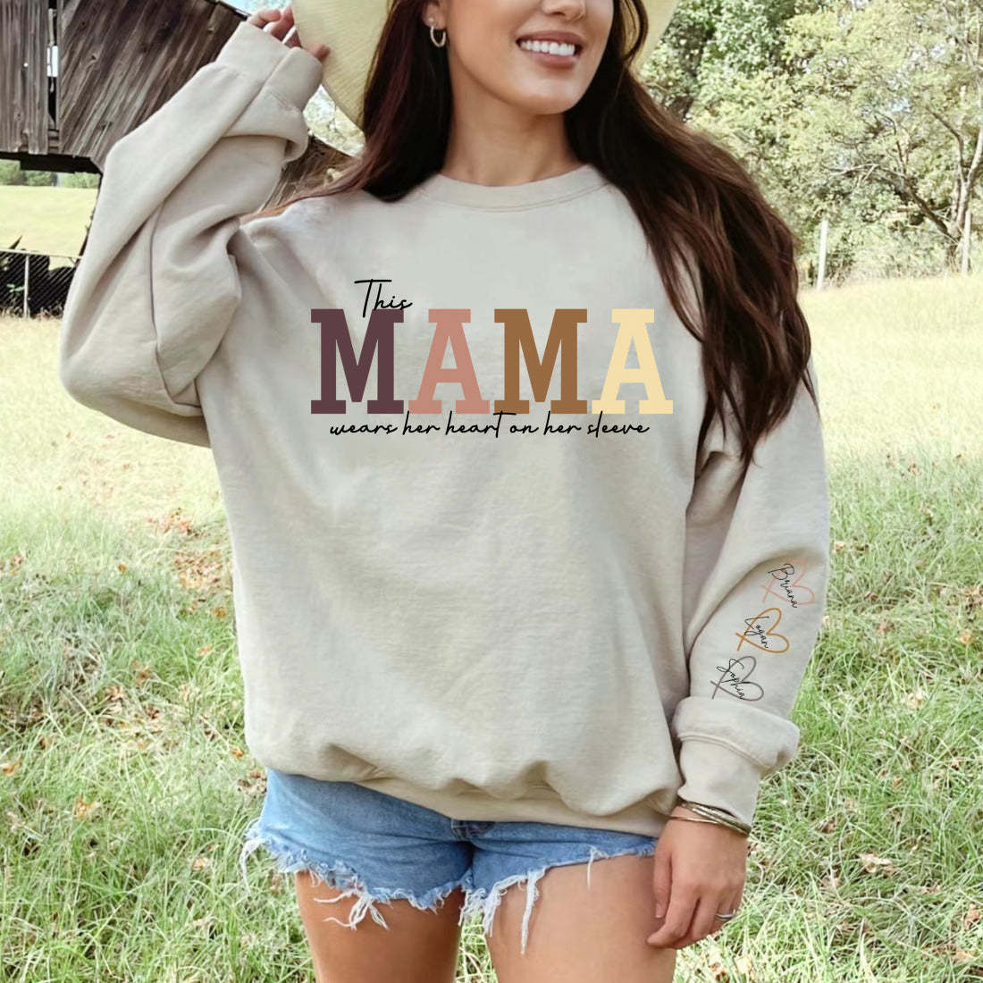 Mother Day Customized Family Sweatshirt With Name Embroidery