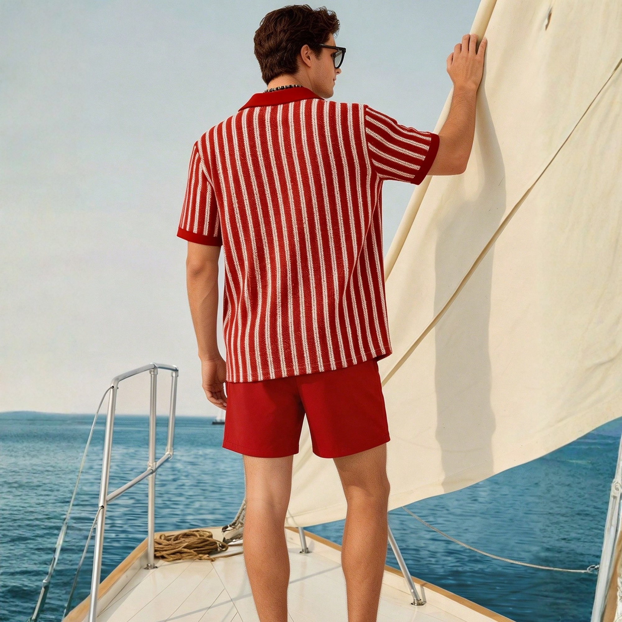 Outfit Men Matching Shirt And Shorts With Women Matching Shorts Black Beachwear Set