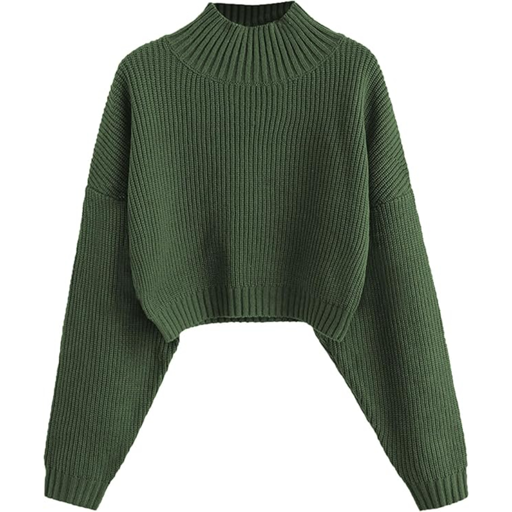Women Cropped Turtle Sweater