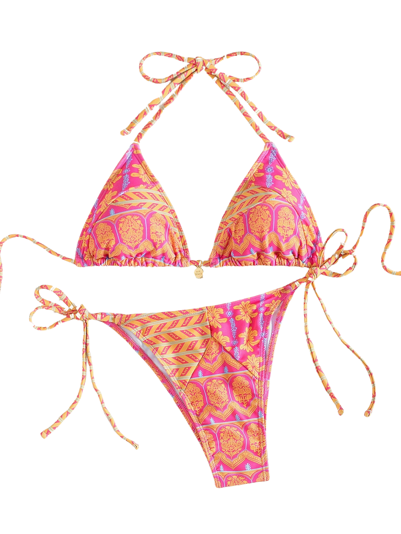 Paisley Print Tie Up Bikini Set