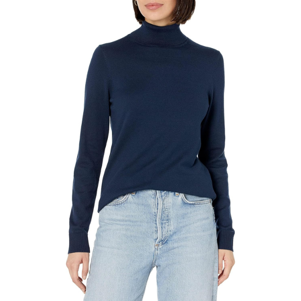 Womens Classic-Fit Lightweight Long-Sleeve Turtleneck Sweater