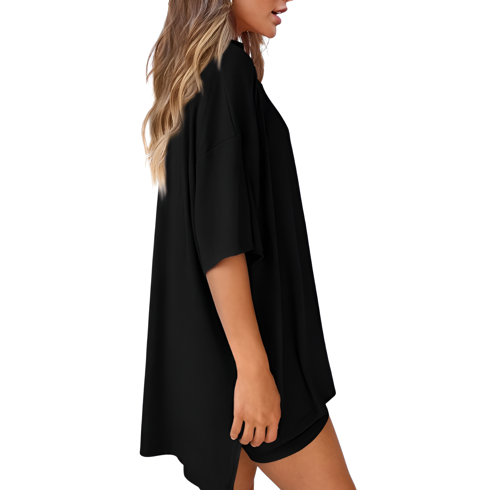 Two Piece Lounge Sets For Women With Oversized T Shirt And Biker Shorts