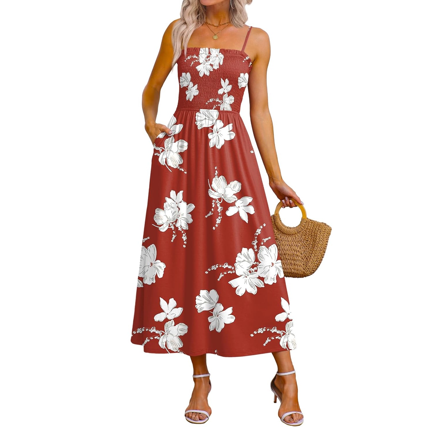 Spaghetti Strap Maxi Sundress With Pockets