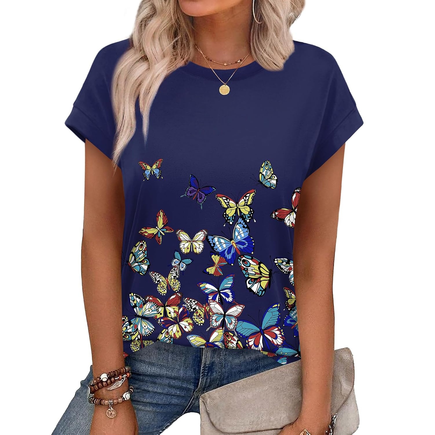 Loose Fit Summer Short Sleeve Shirts For Women