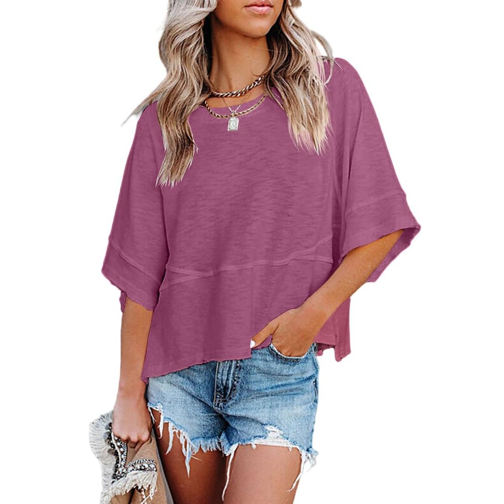 Casual Loose Fit Summer Half Sleeve T Shirts For Women