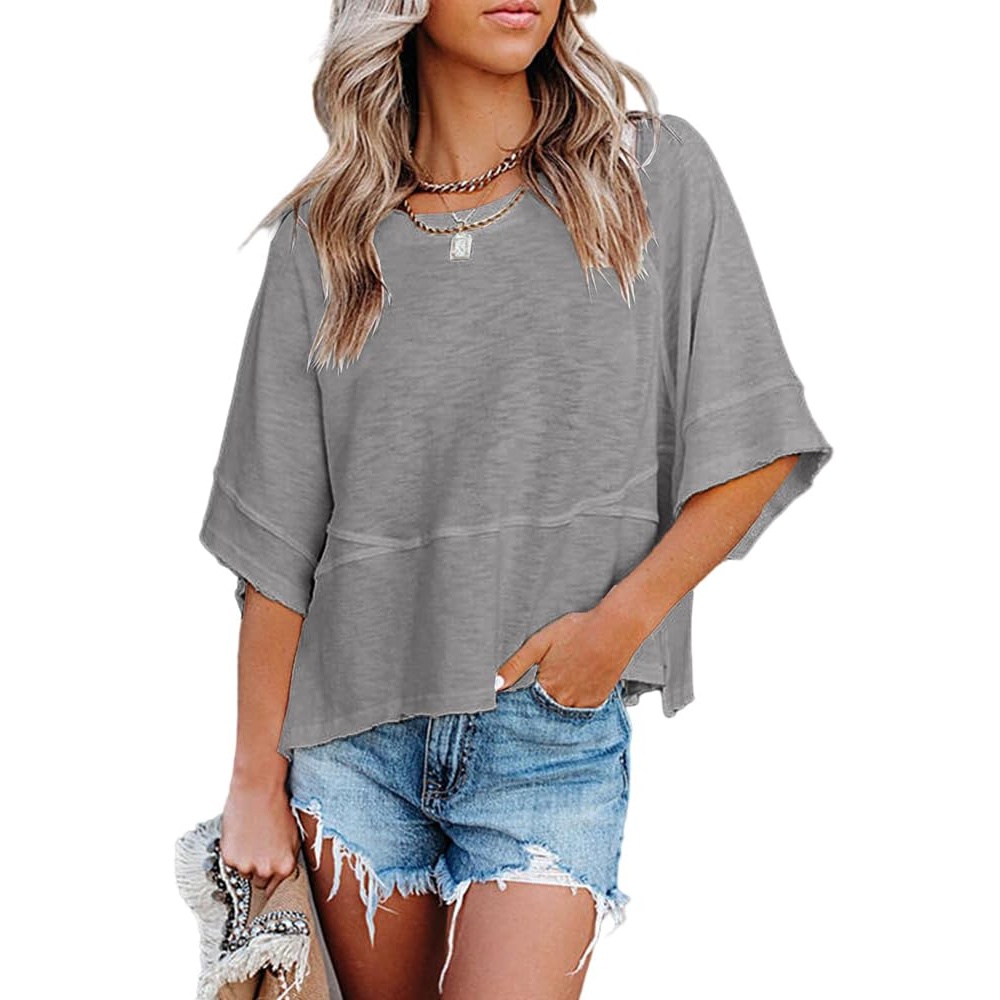 Casual Loose Fit Summer Half Sleeve T Shirts For Women
