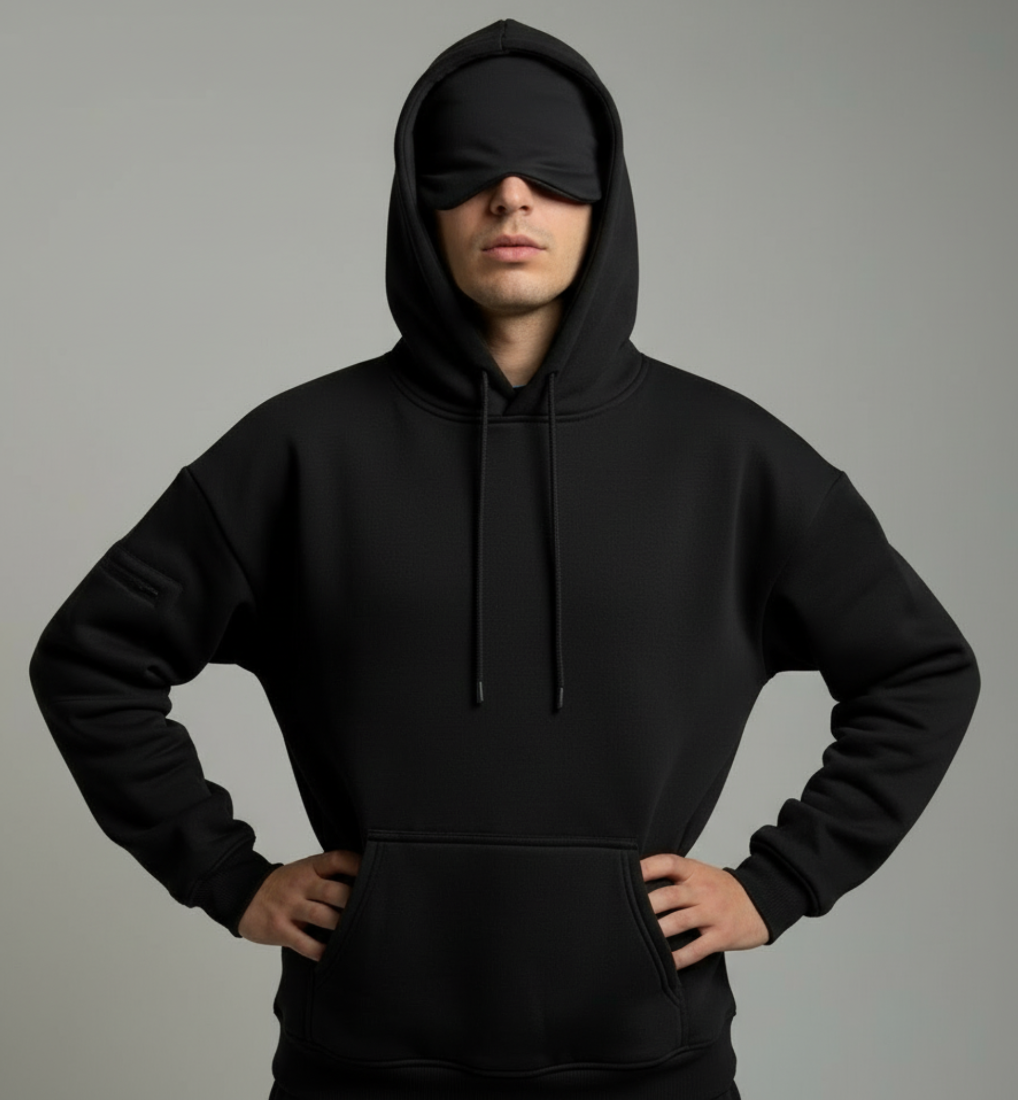 Lightweight Travel Hoodie With Integrated Sleeping Mask