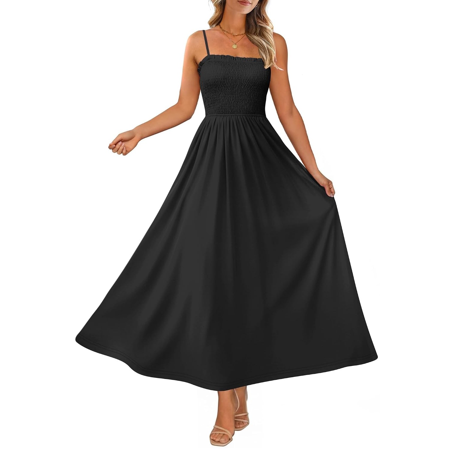 Spaghetti Strap Maxi Sundress With Pockets