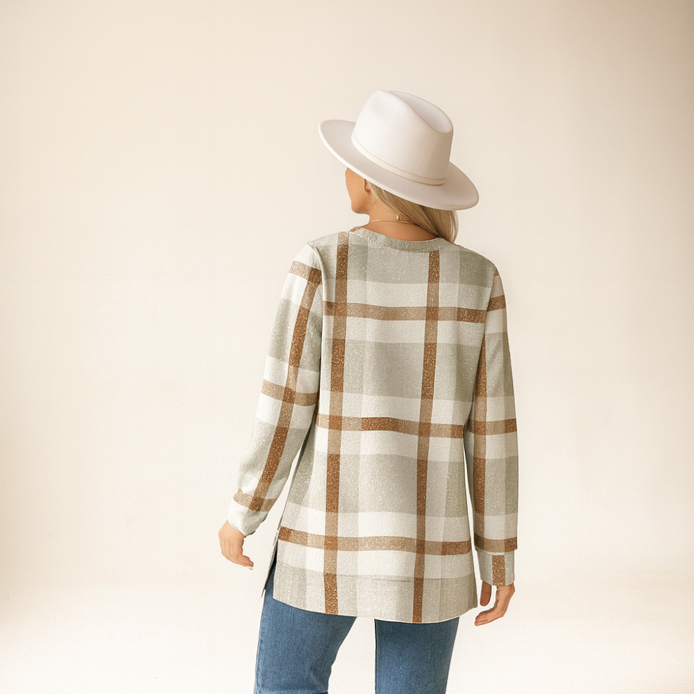 Side Split Long Sleeve Style Sweatshirt