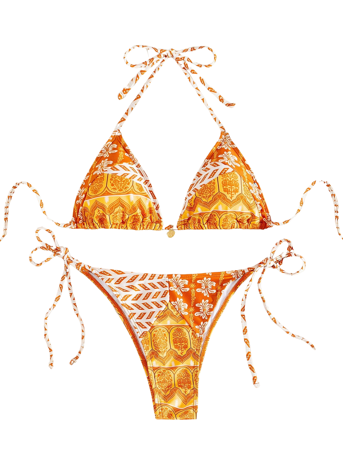 Paisley Print Tie Up Bikini Set