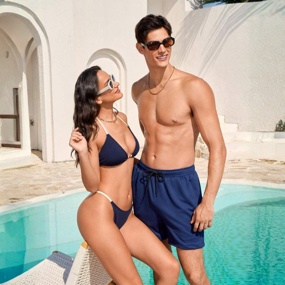 Tropical Plant Print Matching Swimwear Sets