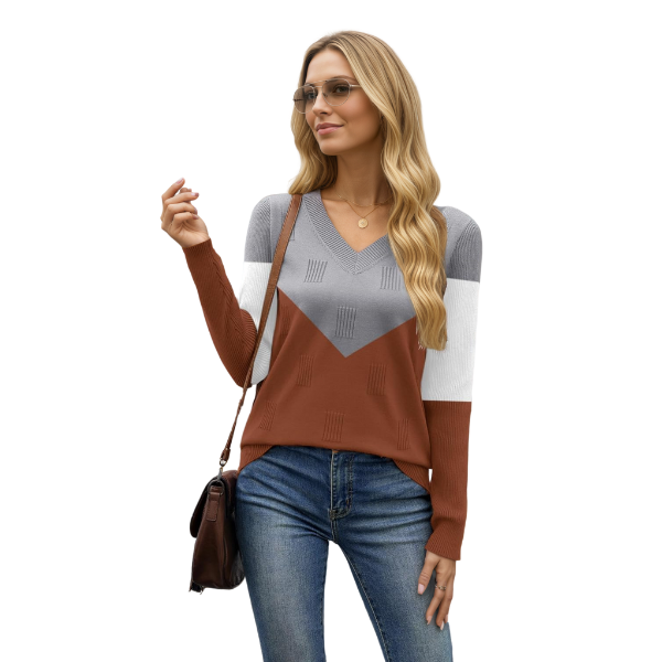 V Neck Sweaters Shirts Long Sleeve Lightweight Ribbed Knit Pullover Sweater Blouse Tops with Buttons Oufits