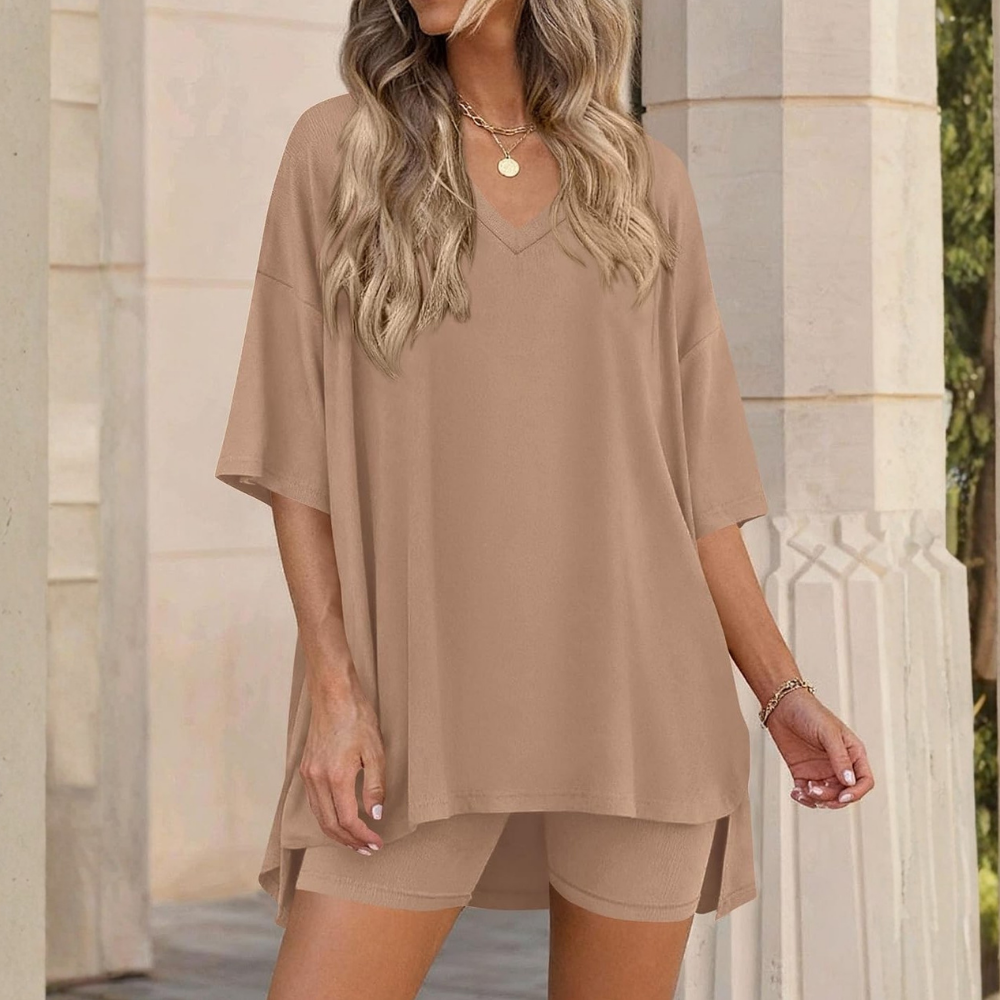 Summer Spring Oversized Lounge Two Piece Set