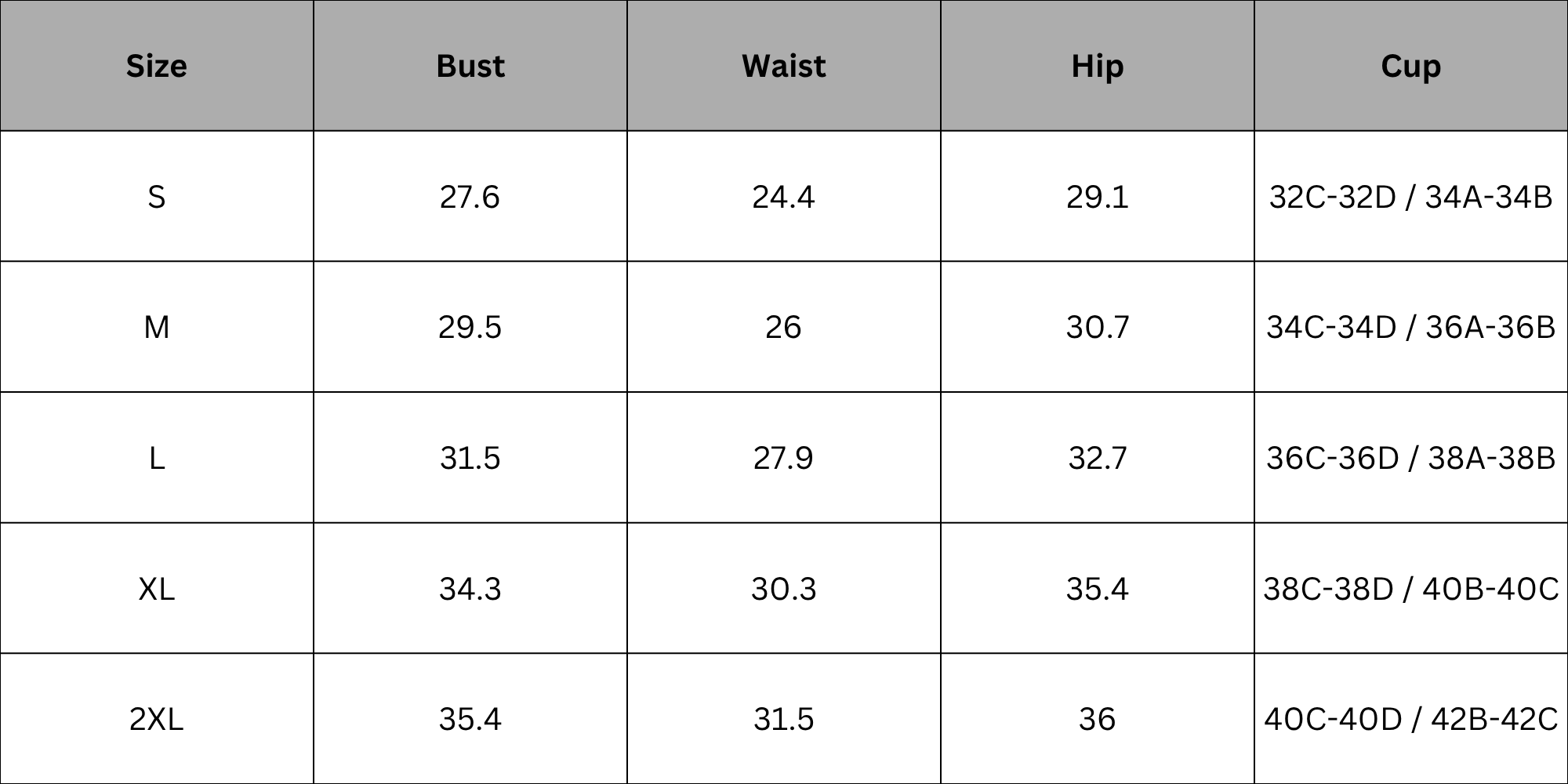 Size Chart