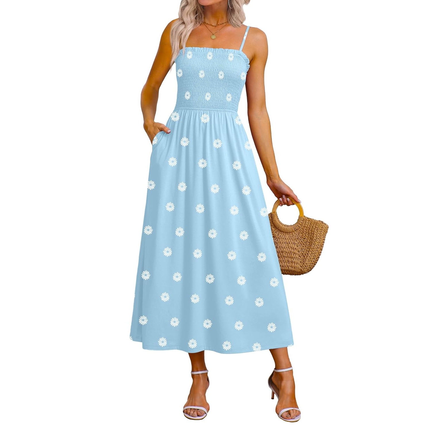 Spaghetti Strap Maxi Sundress With Pockets