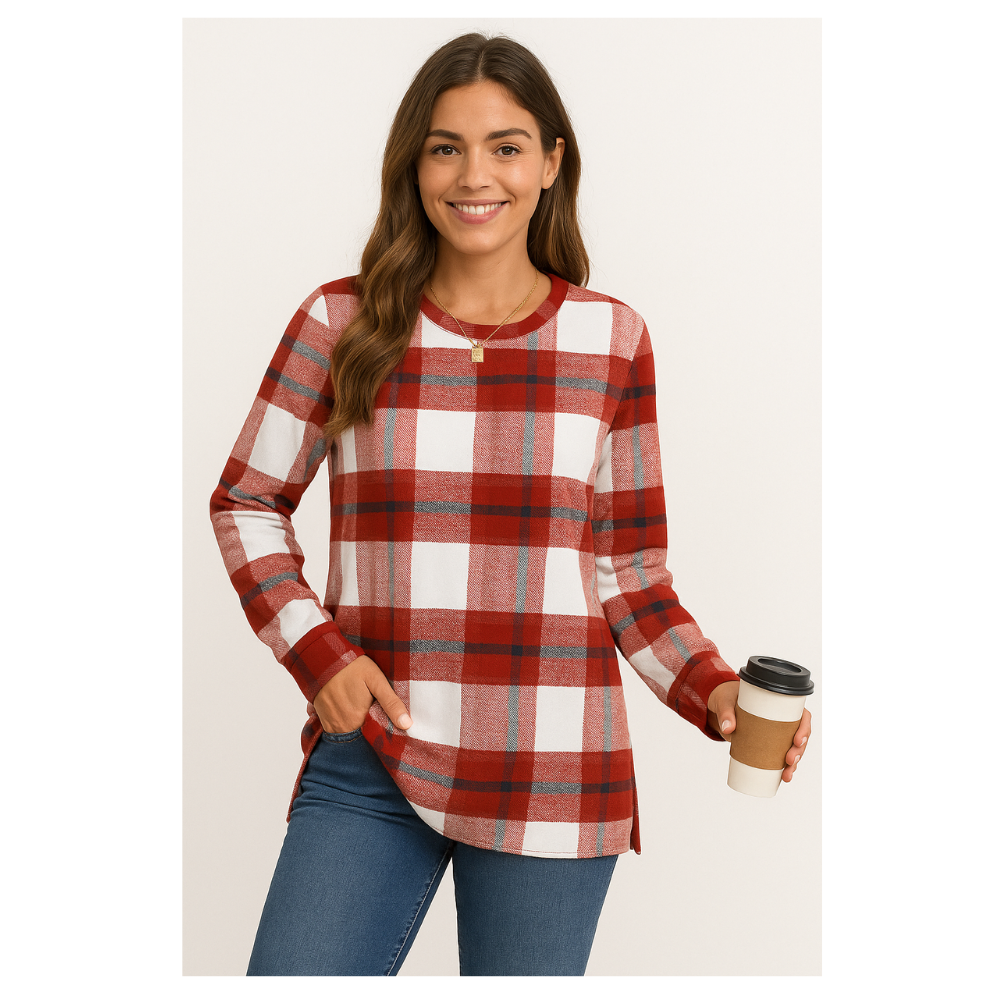 Side Split Long Sleeve Style Sweatshirt