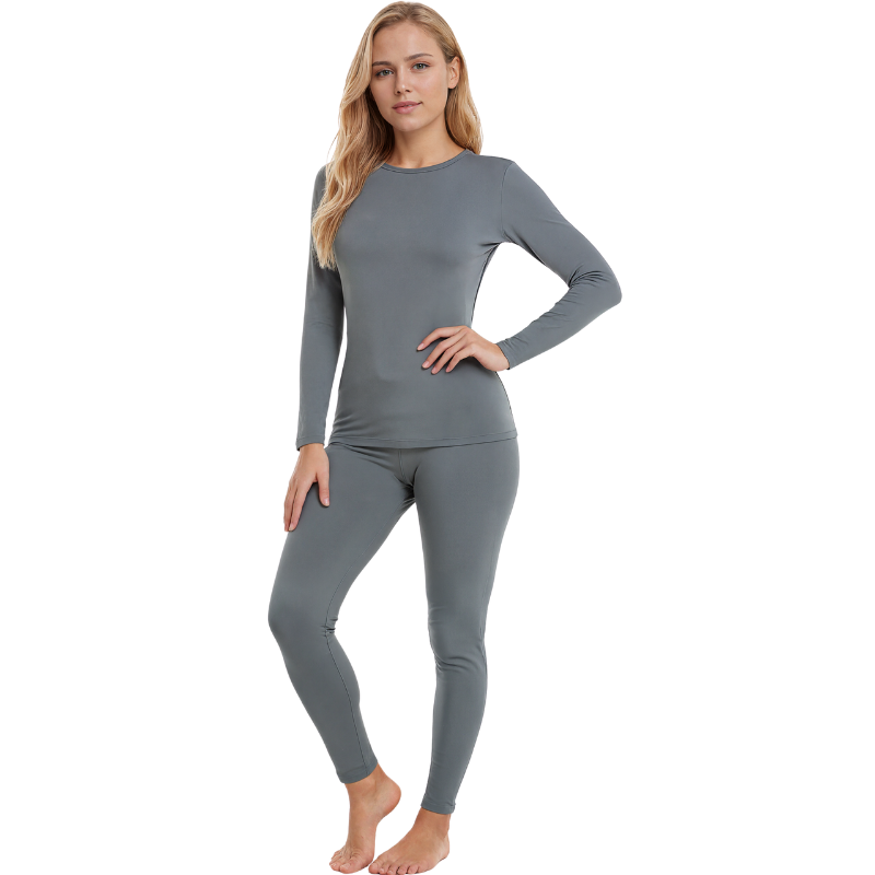 Women Thermal Underwear Fleece Lined Base Layer Top Bottom Set