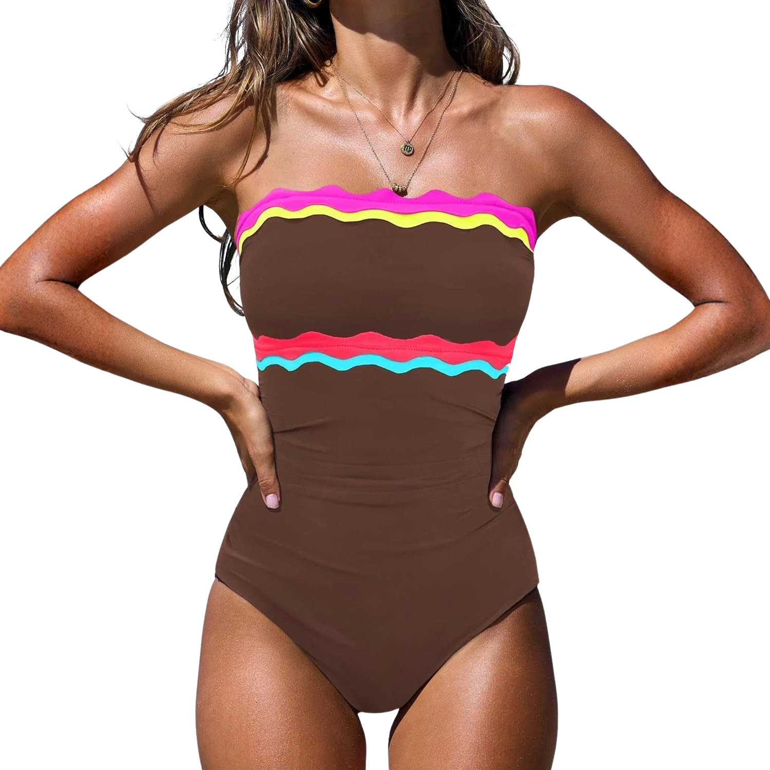 One Piece Tummy Control Strapless Swimsuits For Women