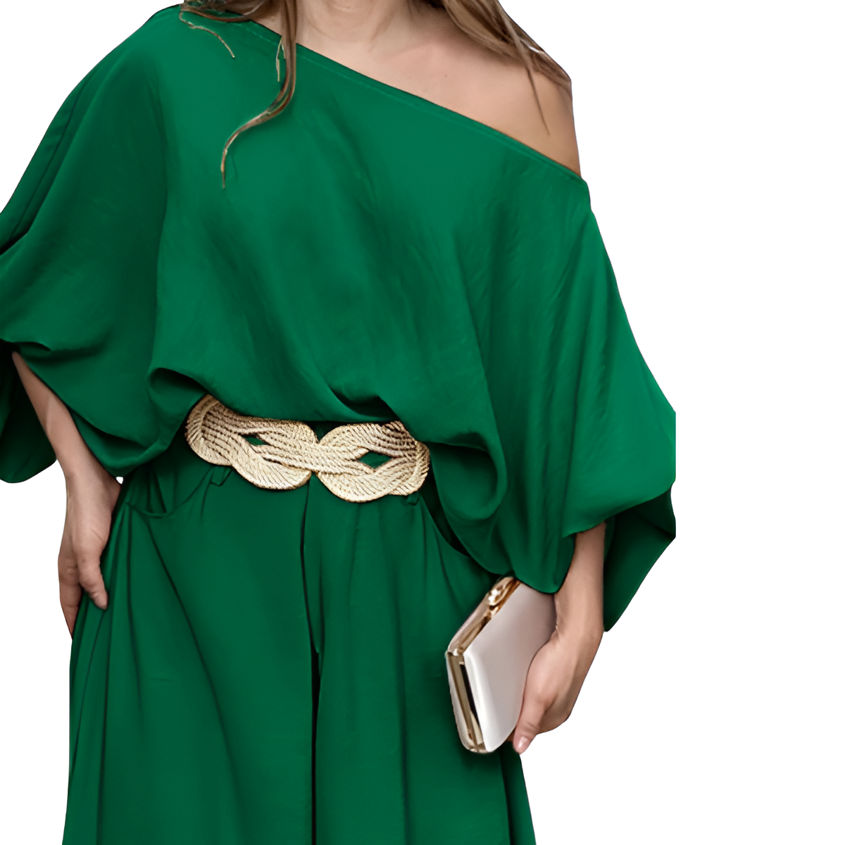 Two Piece Set With Flowy Pants And Top For Women