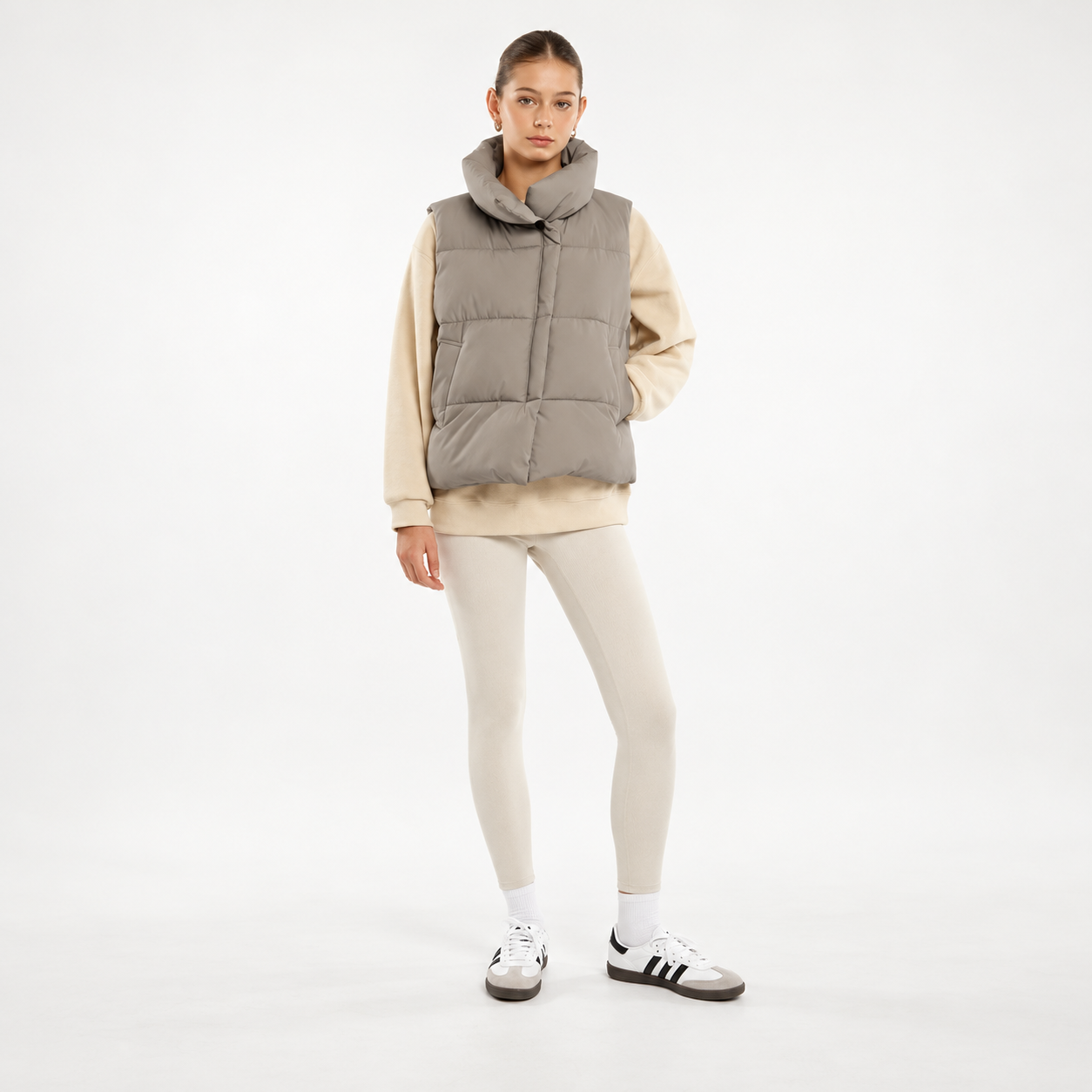 Casual Sleeveless Water Repellent Puffer Vest For Women