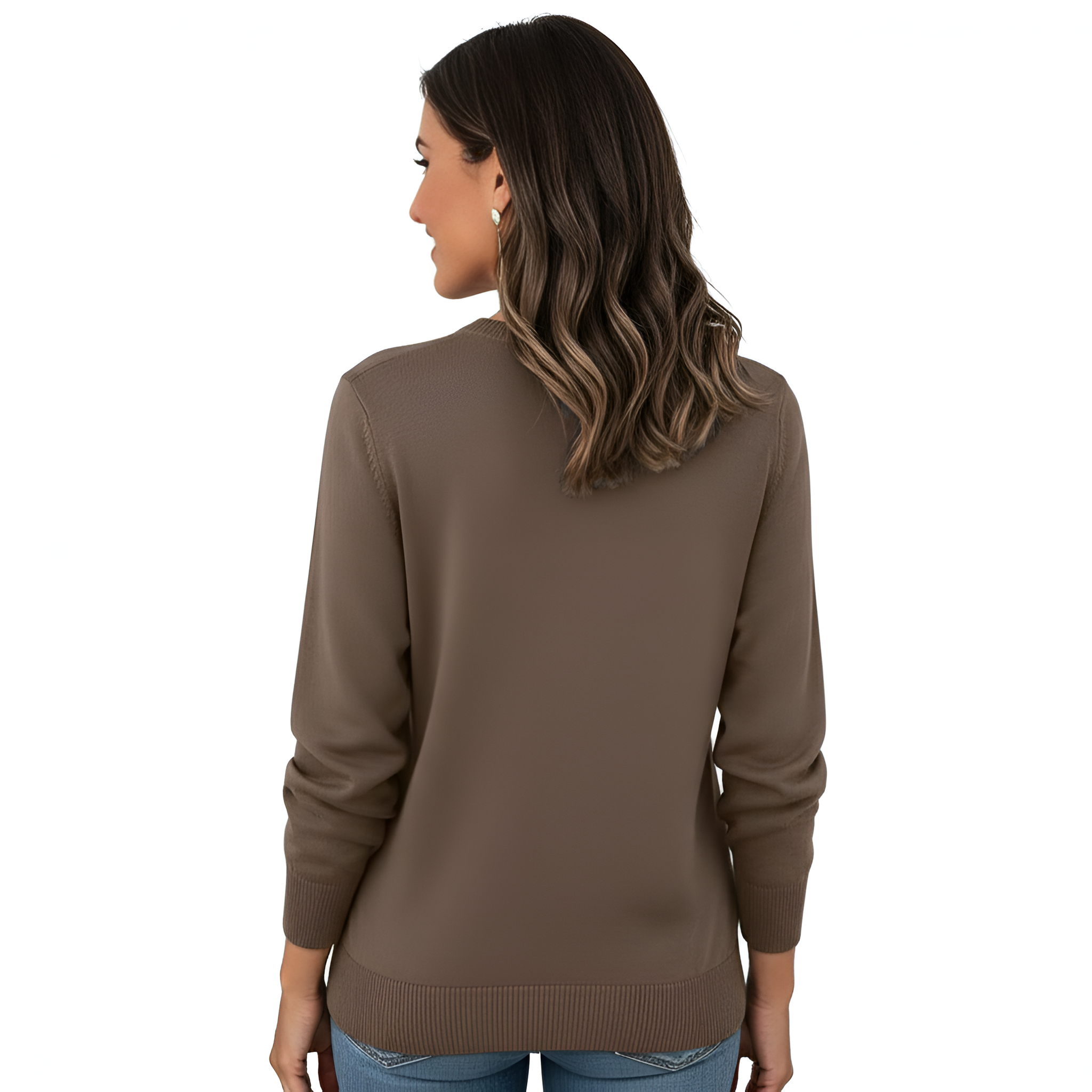 Lightweight Long Sleeve Pullover Sweater For Women