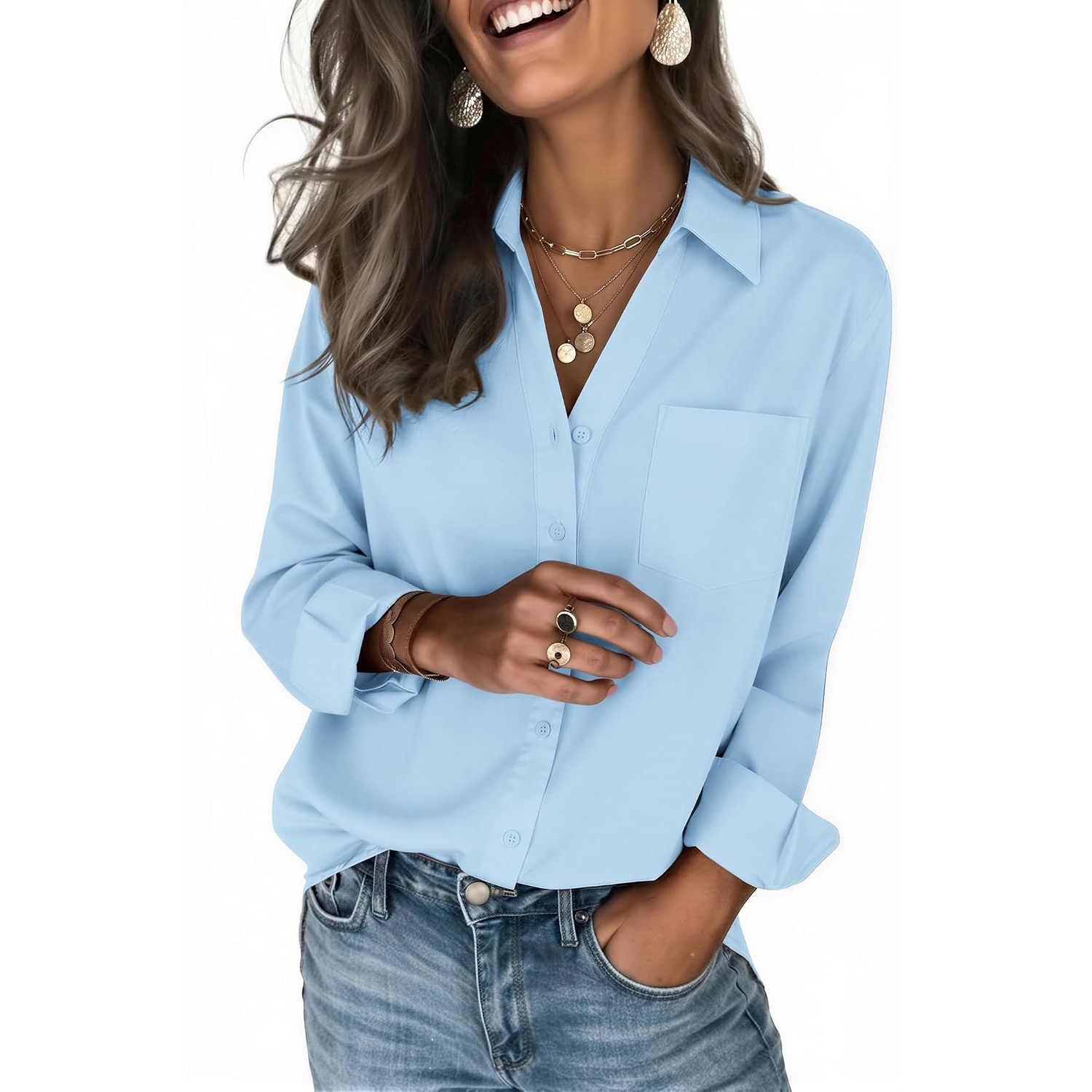 Casual Button Down Top For Everyday Outfits For Women
